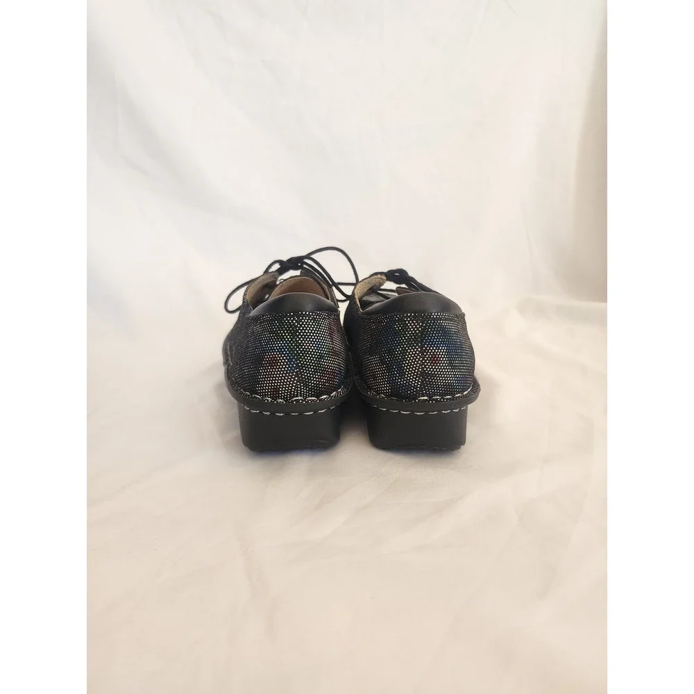 Alegria Brenna Leather Lace Up Oxfords Floral Dot Comfort‎ Size 35 US 5 BRE-509